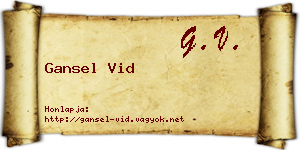 Gansel Vid névjegykártya